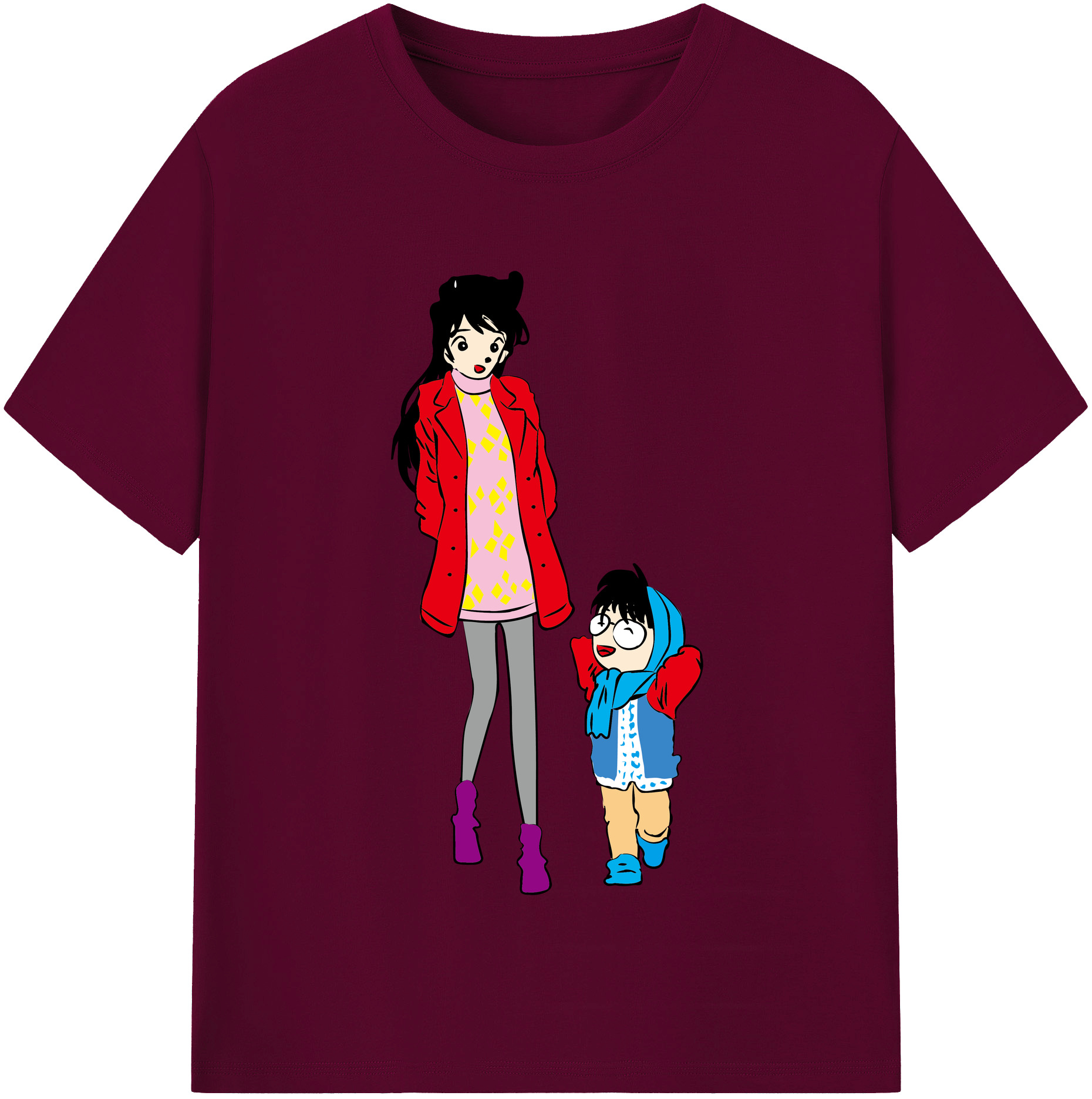 （画像用） 名探偵コナン 江戸川 コナン Detective Conan Conan Edogawa レディースカジュアルプリントTシャツ（綿100％）